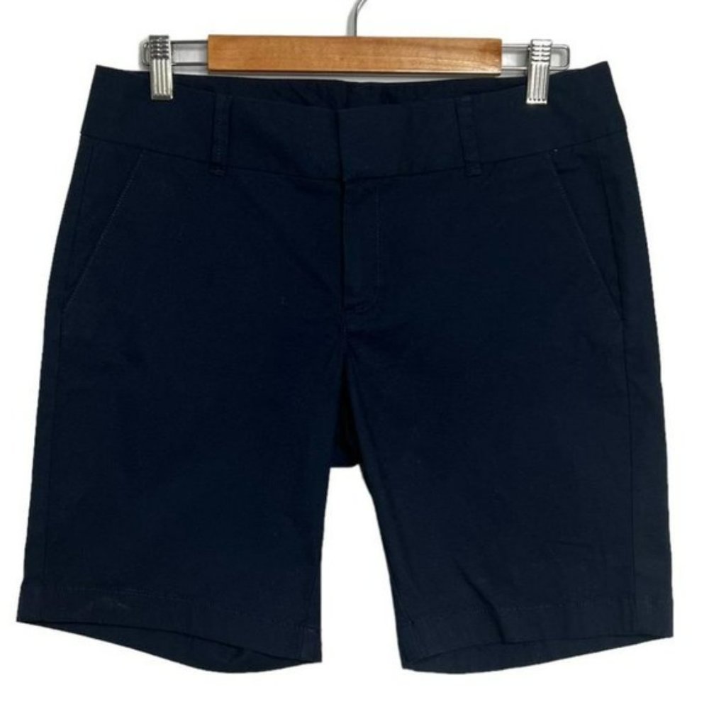 J Crew Factory Womens Size 6 Navy Blue Frankie Bermuda Short Stretch 9inch